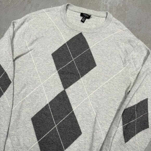 Lincs DC & Co Cotton Wool Blend Knit Sweater Crewneck Diamond Pullover Small - Picture 3 of 7